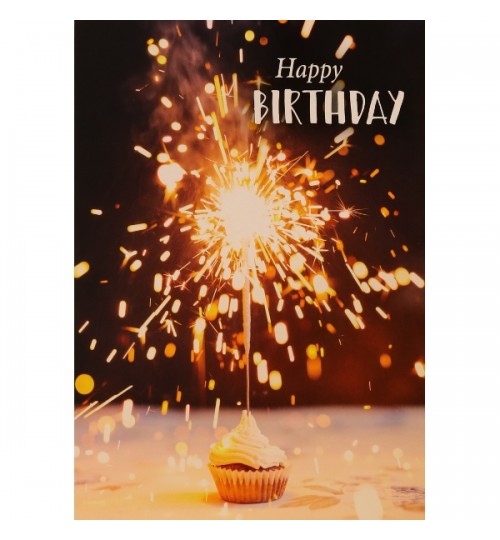 Happy Birthday mit Sprinkler (12 cm x 17 cm)